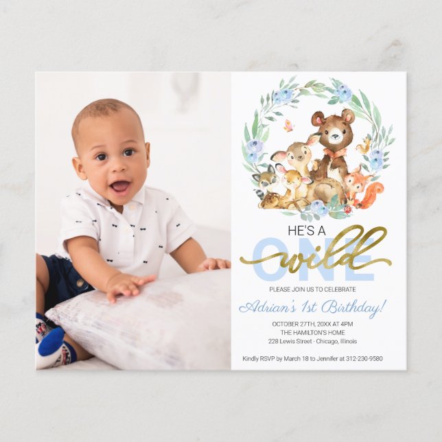 Cartes d'invitation pour un premier anniversaire B (Devant)