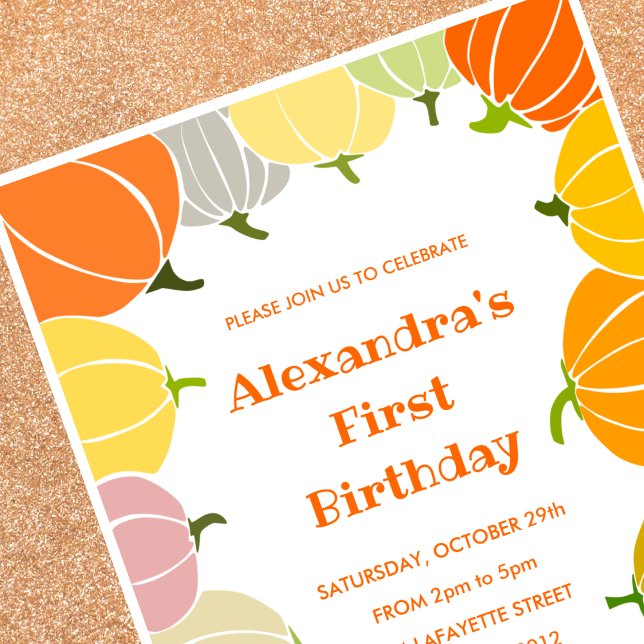 Cartes d'invitation pour un premier anniversaire H (Halloween-1st-birthday-invitations-october-for-kids-1)