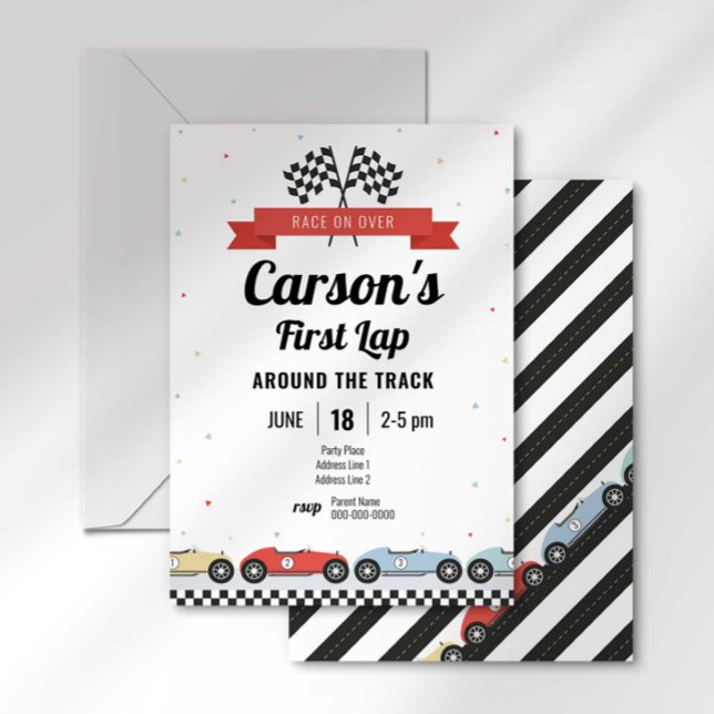 Cartes d'invitation pour un premier tour de voitur (Créateur téléchargé)