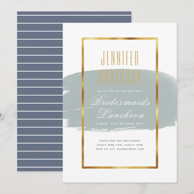 Cartes d'invitation pour un thé déjeuner entre fil (Devant / Derrière)