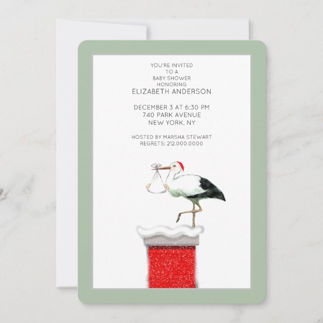 Cartes d'invitation pour une baby shower de décemb (Devant)