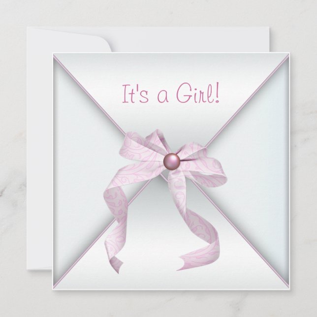 Cartes d'invitation pour une Baby Shower Fille Béb (Devant)