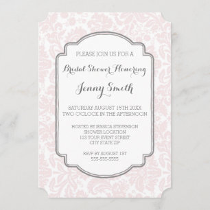 Cartes d'invitation pour une douche nuptiale grise