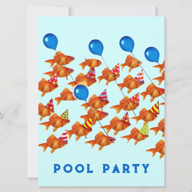 Cartes d'invitation pour une fête à la piscine (Devant)