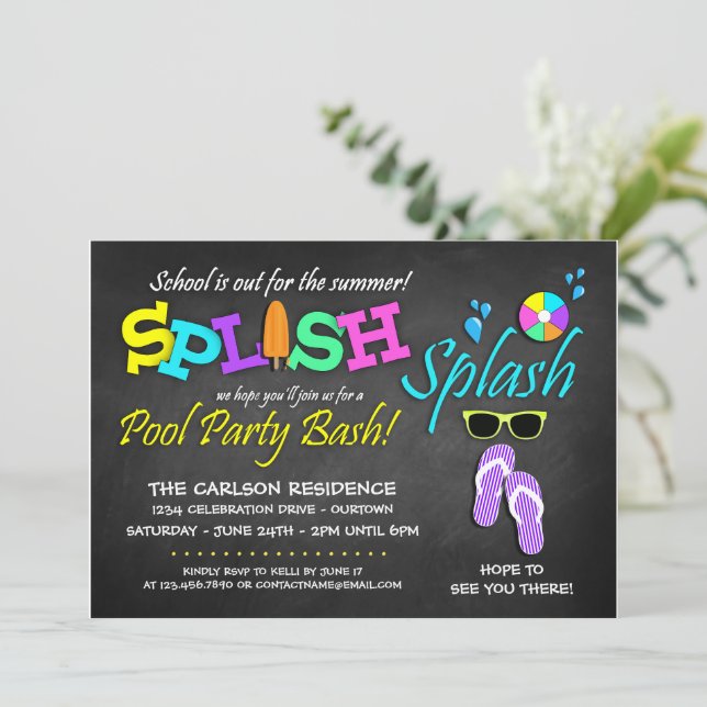 Cartes d'invitation pour une fête au bord de la pi (Debout devant)