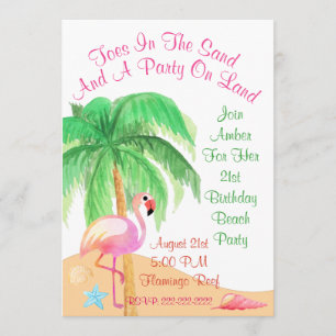 Cartes d'invitation pour une fête aux flamants ros