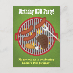 Cartes d'invitation pour une fête BBQ dans le jard