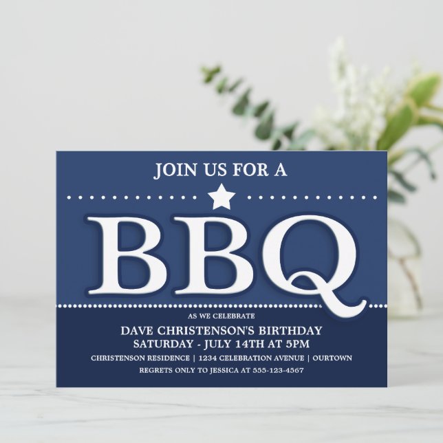 Cartes d'invitation pour une fête BBQ d'été (Debout devant)