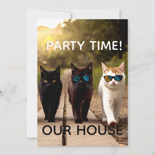 CARTES D'INVITATION POUR UNE FÊTE CHIC (Devant)