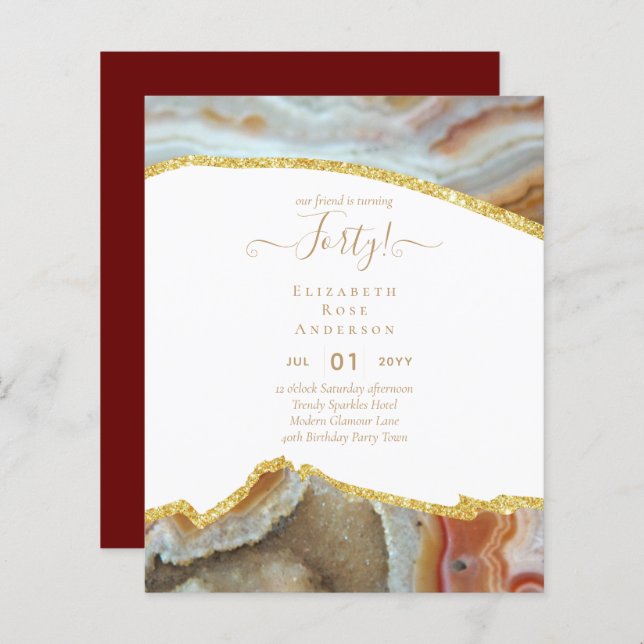 Cartes d'invitation pour une fête d'anniversaire 4 (Devant / Derrière)