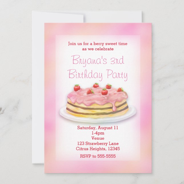 Cartes d'invitation pour une fête d'anniversaire a (Devant)