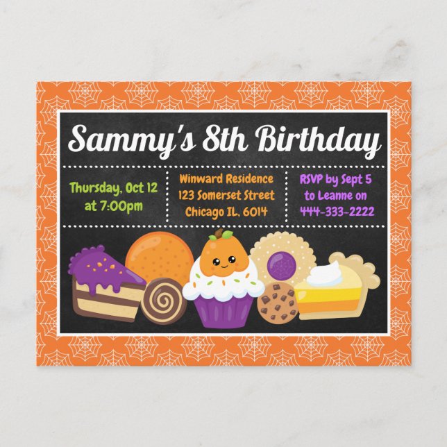 Cartes d'invitation pour une fête d'anniversaire a (Devant)