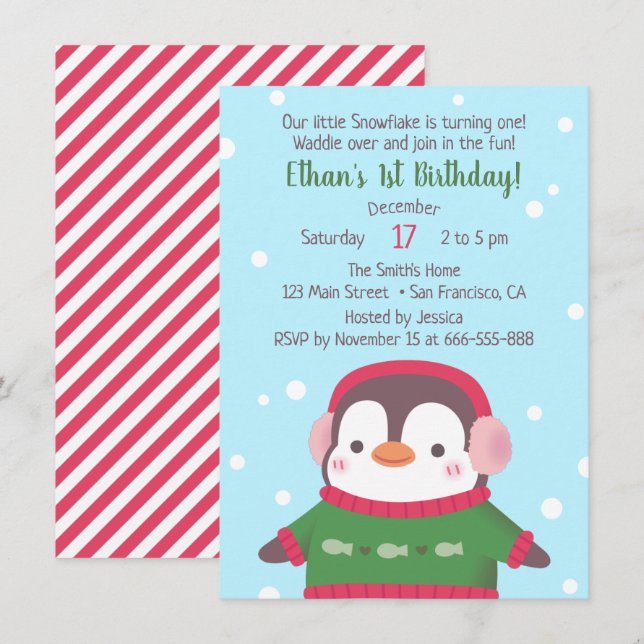 Cartes d'invitation pour une fête d'anniversaire a (Devant / Derrière)