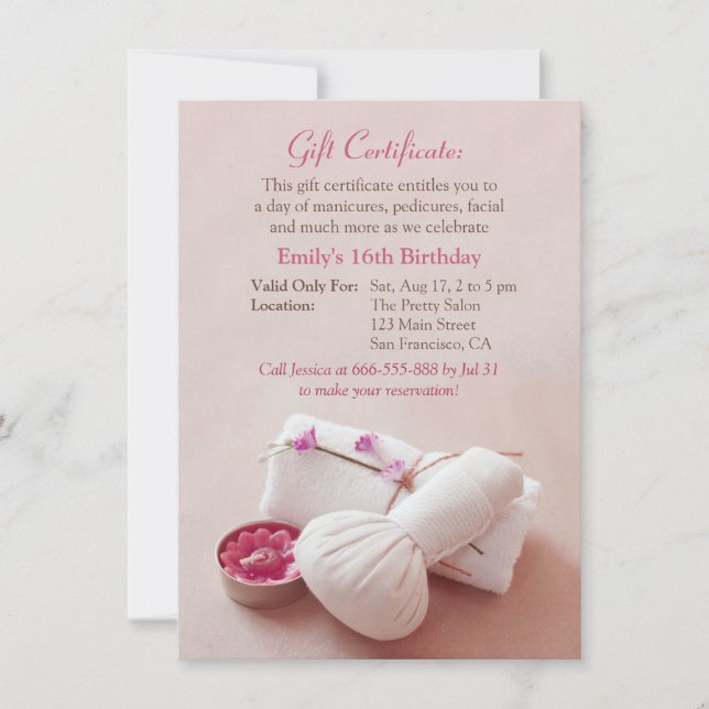 Cartes d'invitation pour une fête d'anniversaire a (Devant)