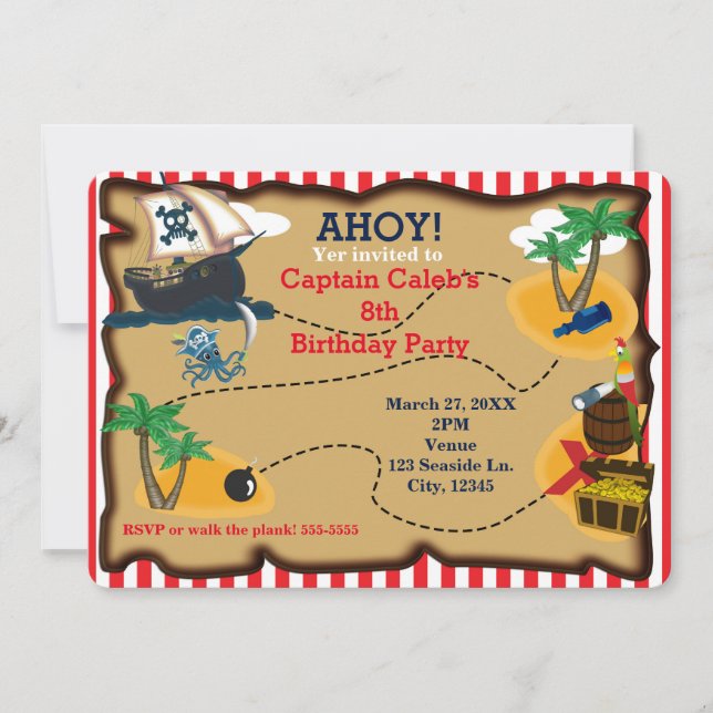 Cartes d'invitation pour une fête d'anniversaire a (Devant)
