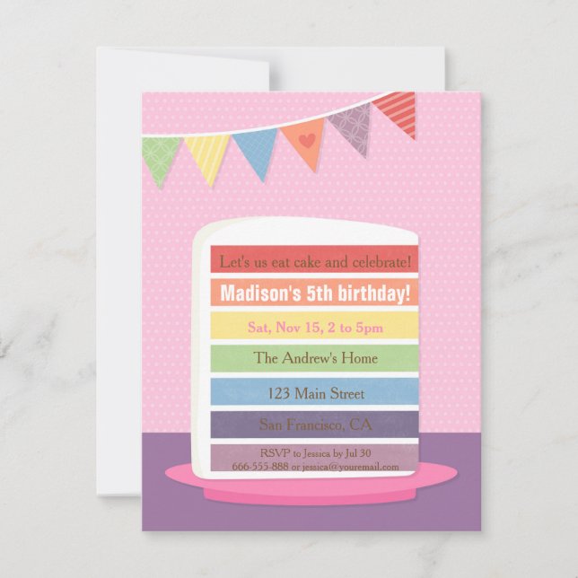 Cartes d'invitation pour une fête d'anniversaire a (Devant)