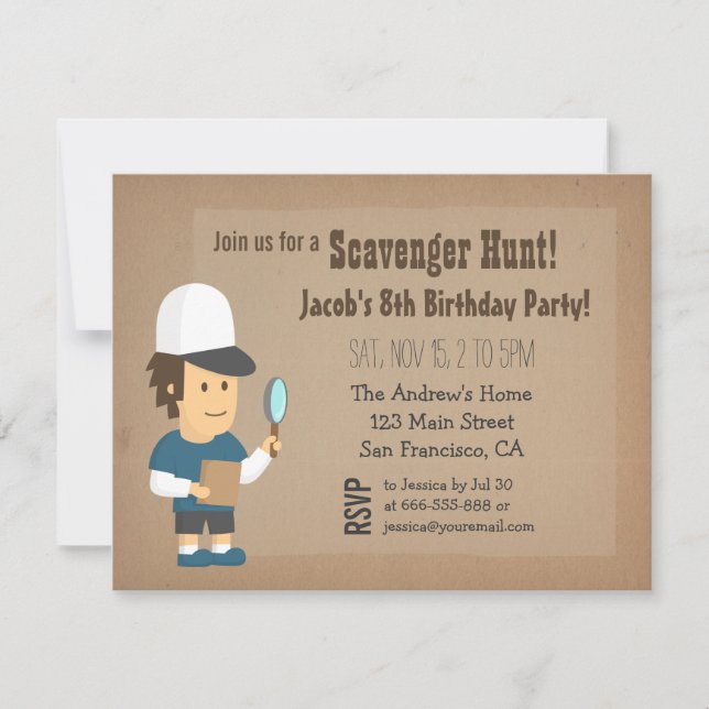 Cartes d'invitation pour une fête d'anniversaire C (Devant)