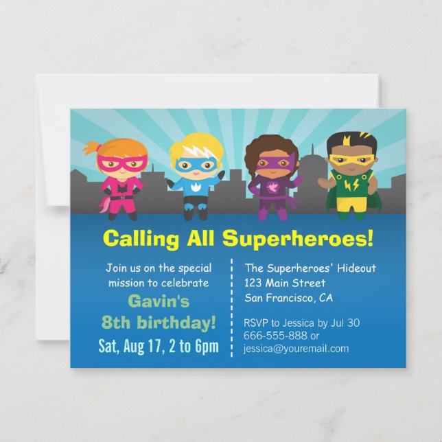 Cartes d'invitation pour une fête d'anniversaire d (Devant)
