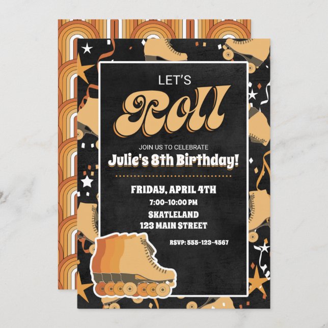 Cartes d'invitation pour une fête d'anniversaire d (Devant / Derrière)
