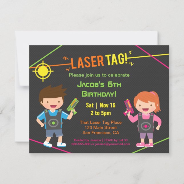 Cartes d'invitation pour une fête d'anniversaire d (Devant)