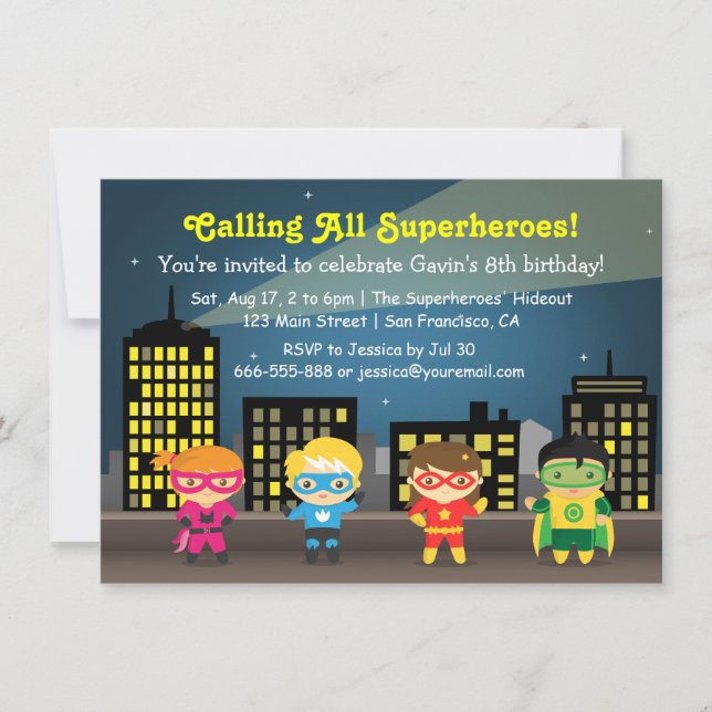 Cartes d'invitation pour une fête d'anniversaire d (Devant)