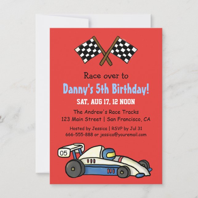 Cartes d'invitation pour une fête d'anniversaire d (Devant)