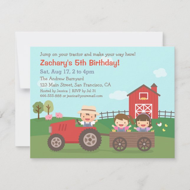 Cartes d'invitation pour une fête d'anniversaire d (Devant)
