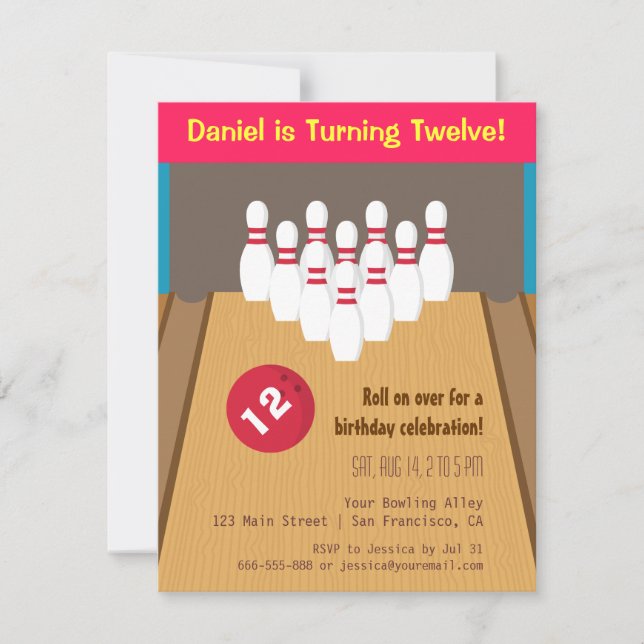 Cartes d'invitation pour une fête d'anniversaire d (Devant)