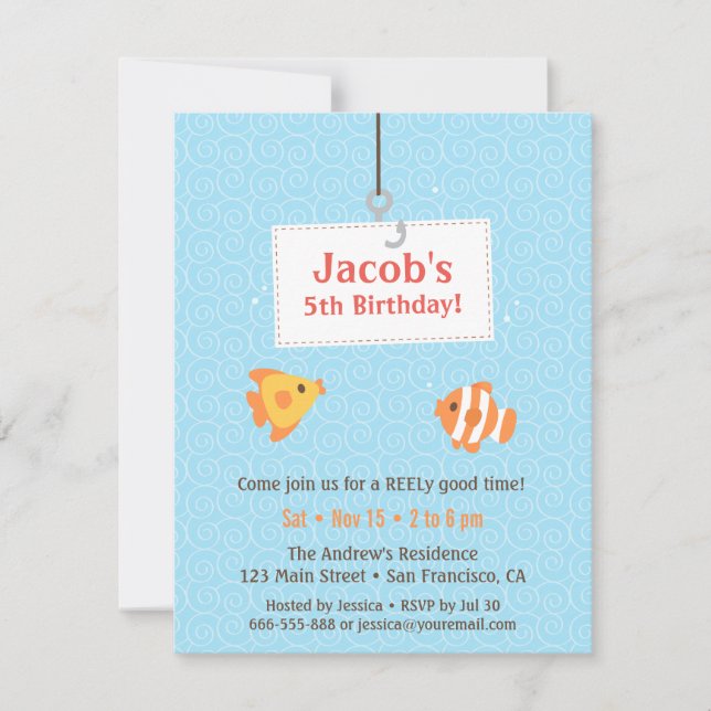 Cartes d'invitation pour une fête d'anniversaire d (Devant)