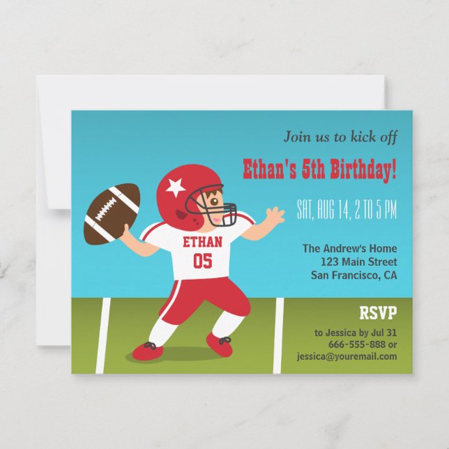 Cartes d'invitation pour une fête d'anniversaire d (Devant)