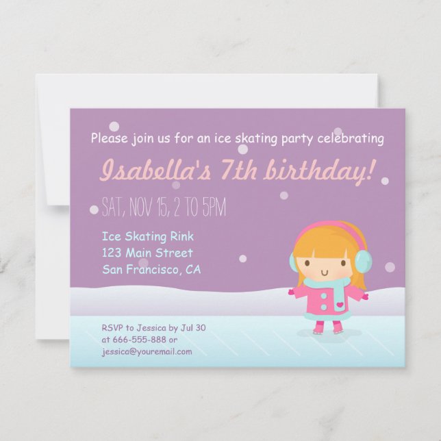 Cartes d'invitation pour une fête d'anniversaire d (Devant)