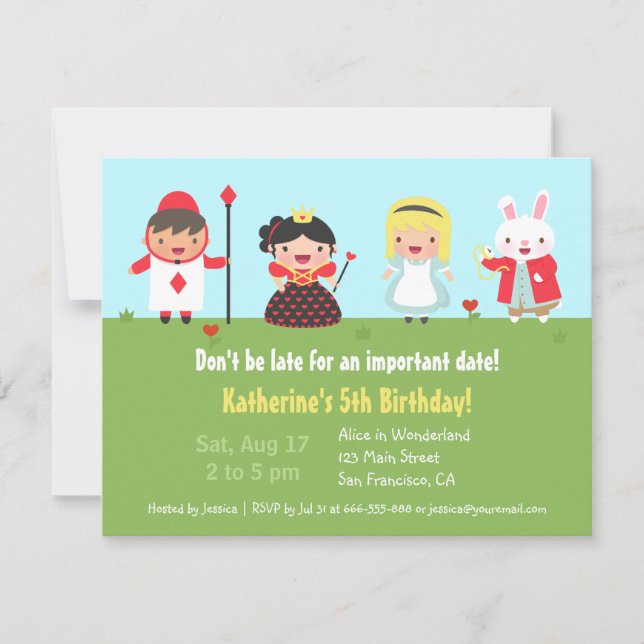 Cartes d'invitation pour une fête d'anniversaire d (Devant)