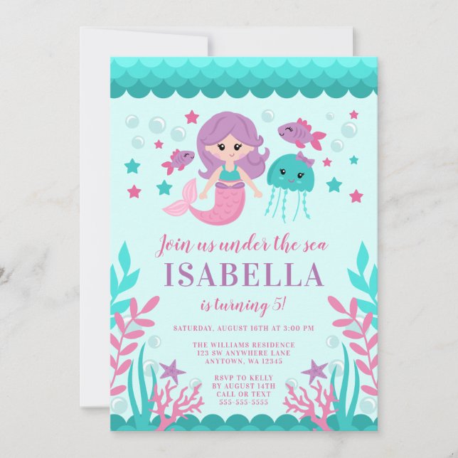 Cartes d'invitation pour une fête d'anniversaire d (Devant)