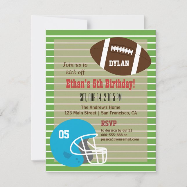 Cartes d'invitation pour une fête d'anniversaire d (Devant)
