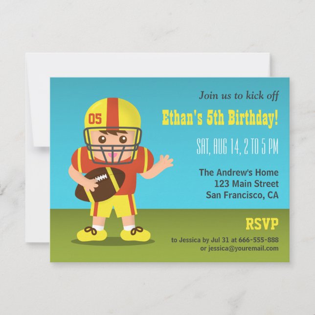 Cartes d'invitation pour une fête d'anniversaire d (Devant)
