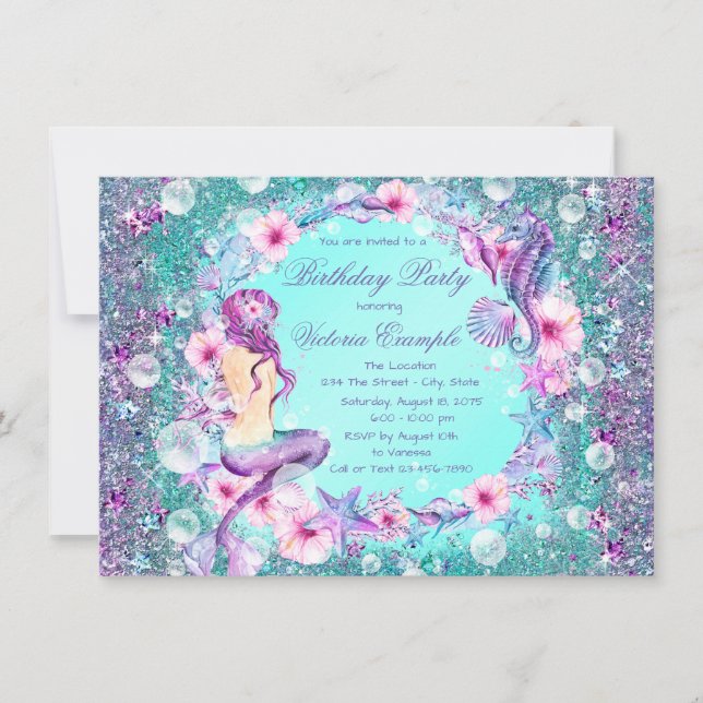 Cartes d'invitation pour une fête d'anniversaire d (Devant)