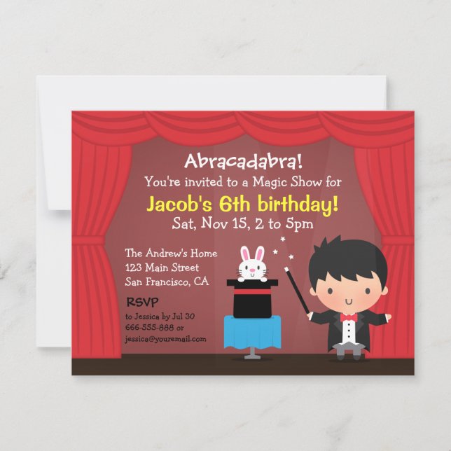 Cartes d'invitation pour une fête d'anniversaire d (Devant)