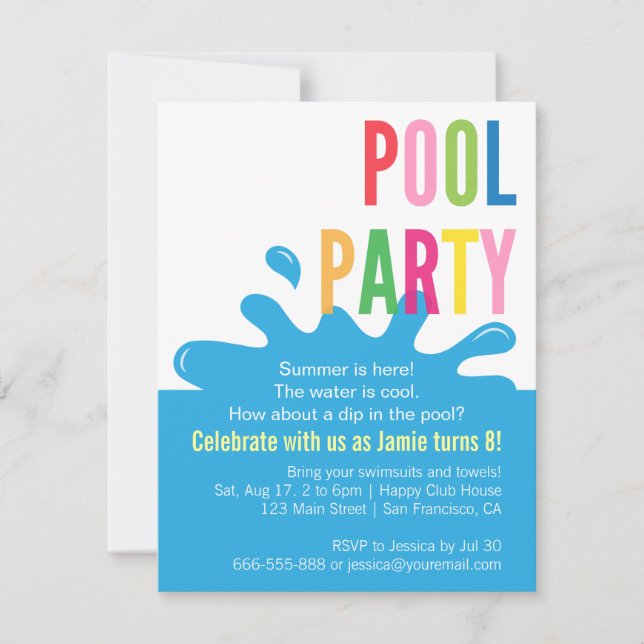 Cartes d'invitation pour une fête d'anniversaire d (Devant)