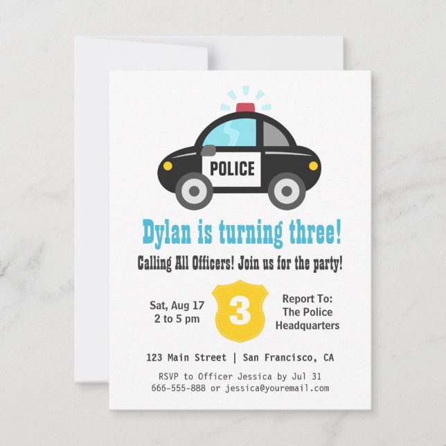 Cartes d'invitation pour une fête d'anniversaire d (Devant)