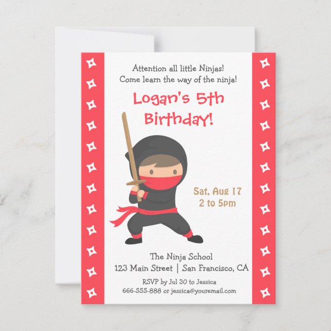 Cartes d'invitation pour une fête d'anniversaire d (Devant)