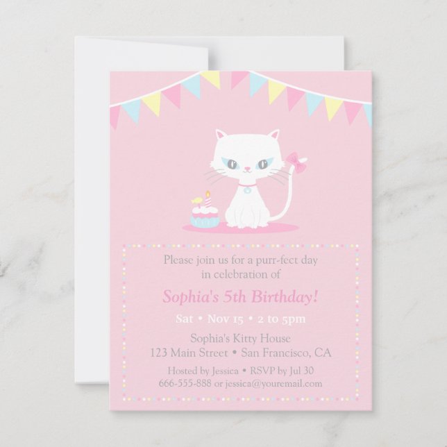 Cartes d'invitation pour une fête d'anniversaire d (Devant)