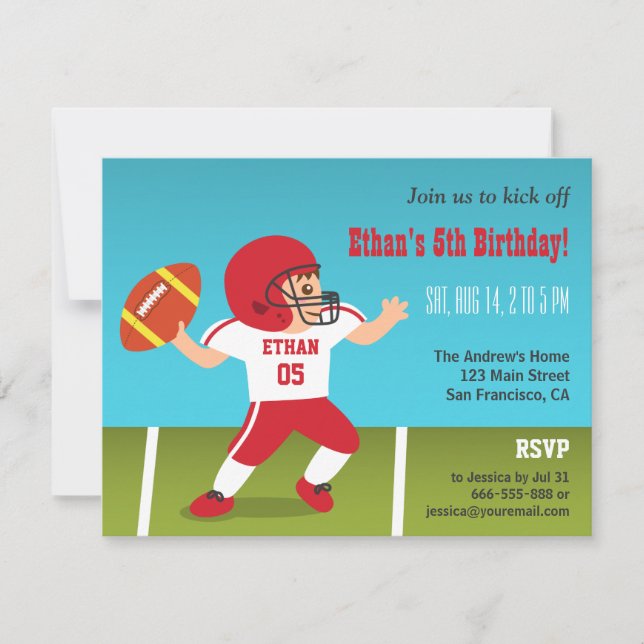 Cartes d'invitation pour une fête d'anniversaire d (Devant)