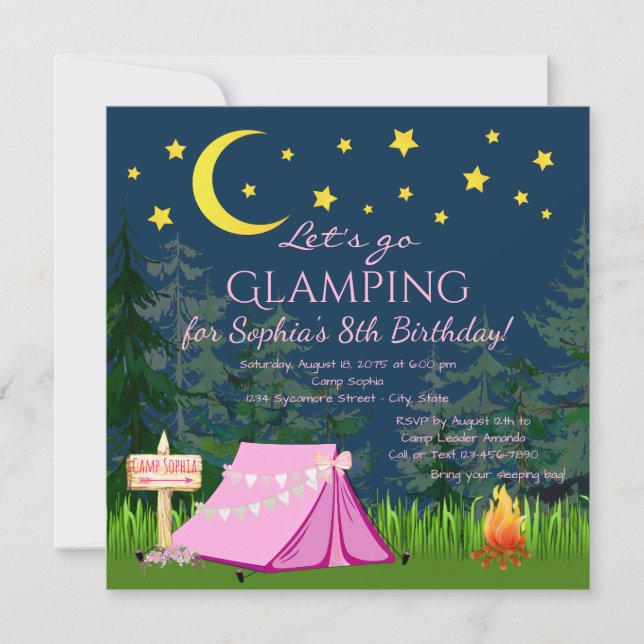 Cartes d'invitation pour une fête d'anniversaire G (Devant)