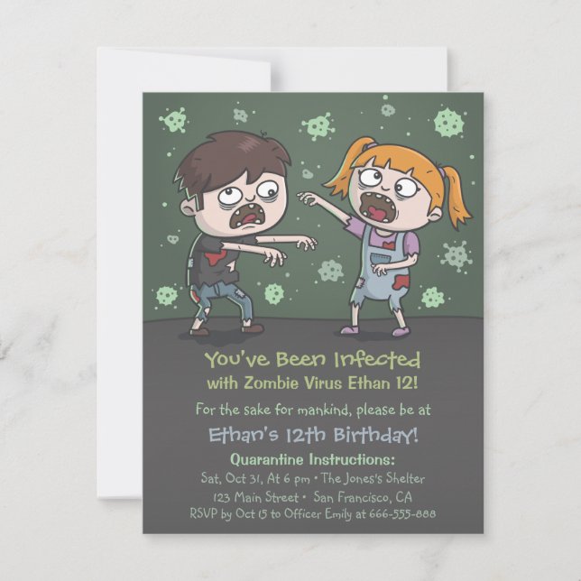 Cartes d'invitation pour une fête d'anniversaire H (Devant)