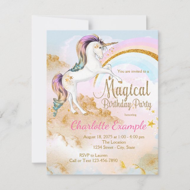Cartes d'invitation pour une fête d'anniversaire L (Devant)
