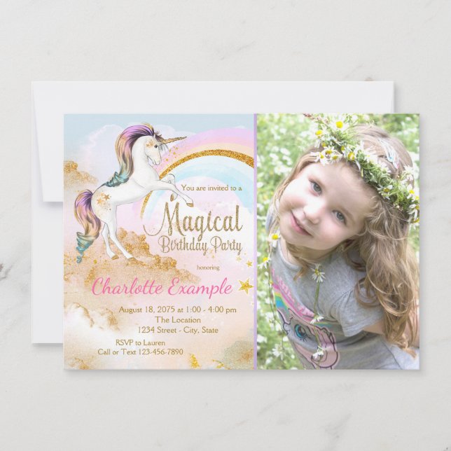 Cartes d'invitation pour une fête d'anniversaire l (Devant)