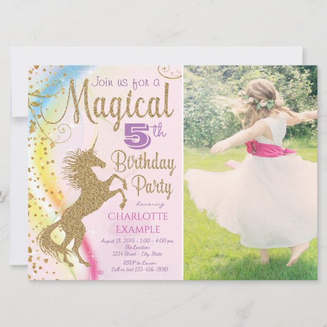 Cartes d'invitation pour une fête d'anniversaire L (Devant)