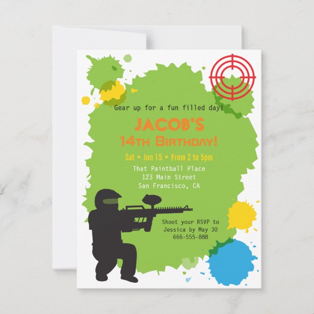 Cartes d'invitation pour une fête d'anniversaire p (Devant)