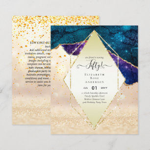 Cartes d'invitation pour une fête de 50 ans Paille
