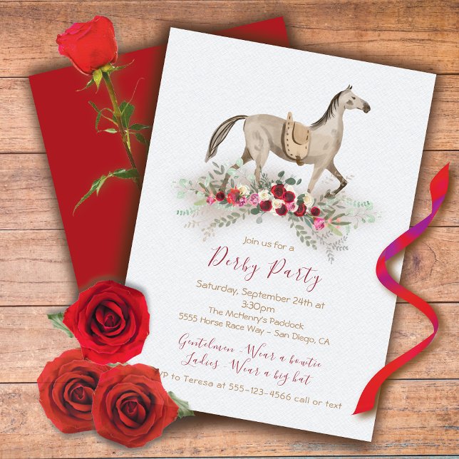Cartes d'invitation pour une fête de Derby avec un (Créateur téléchargé)
